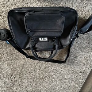 Adidas Black Duffel Bag with Durable Fabric and Rectangular Shape